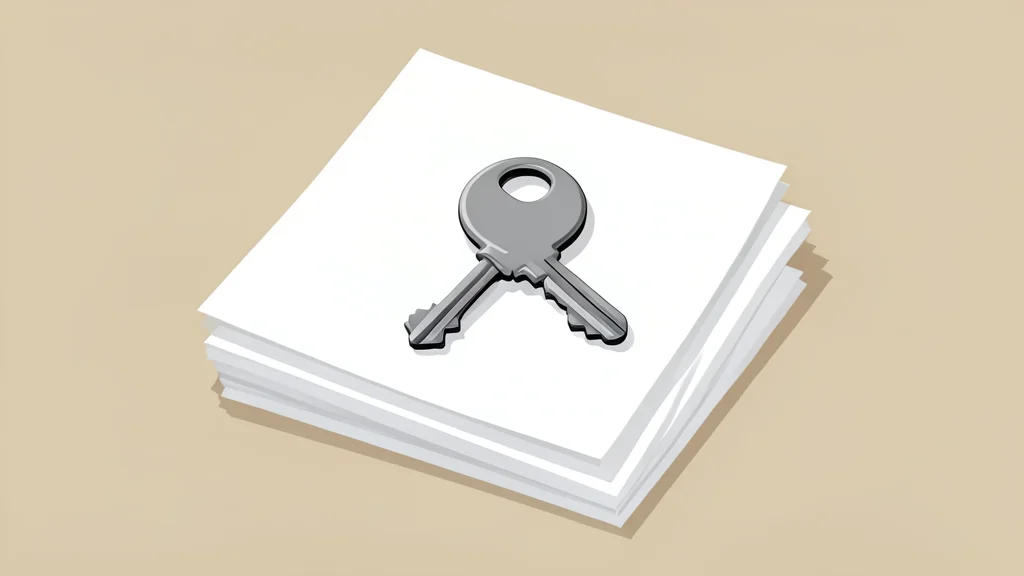 A digital key resting on a stack of paper documents