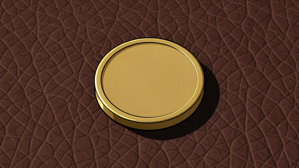 A digital coin resting on a glass surface
