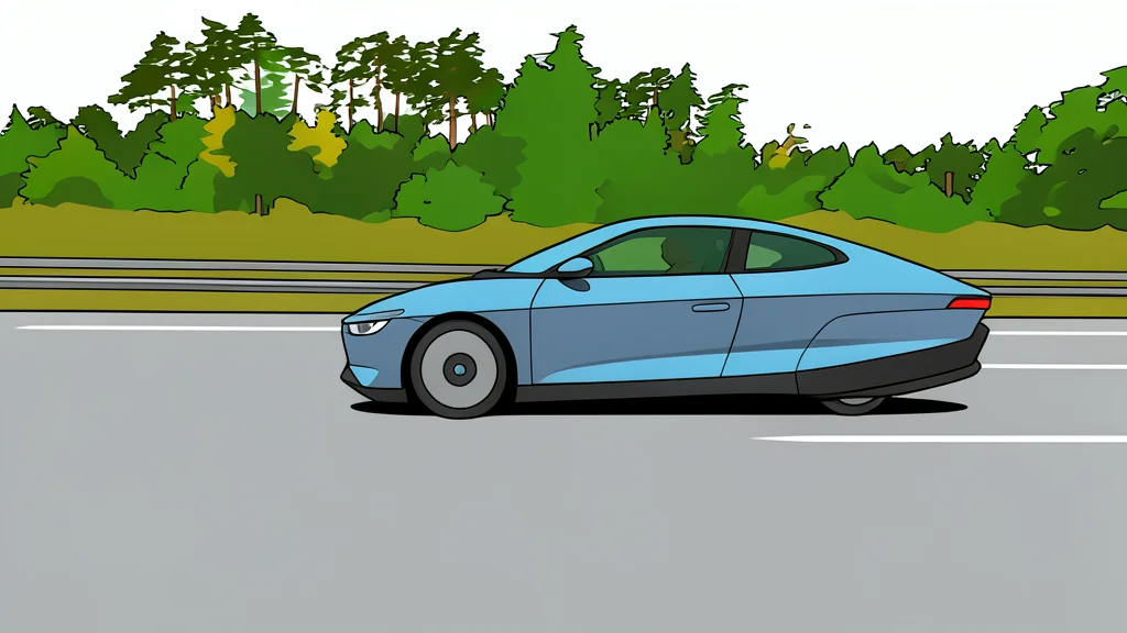A sleek, aerodynamic electric car driving on a highway