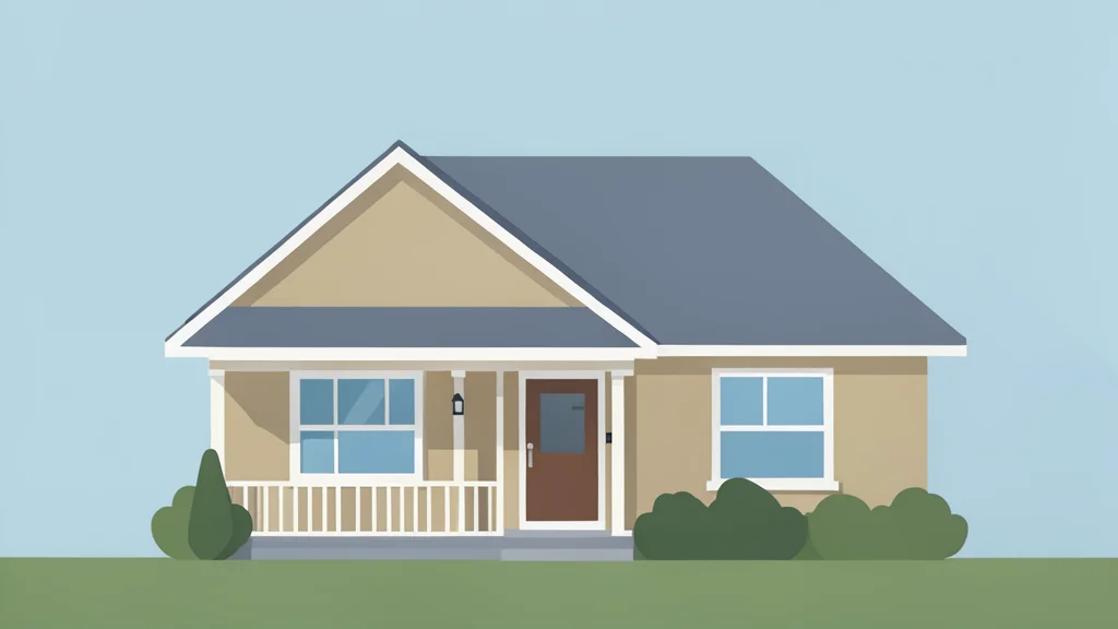 A suburban single-family house with a pitched roof and a front porch.