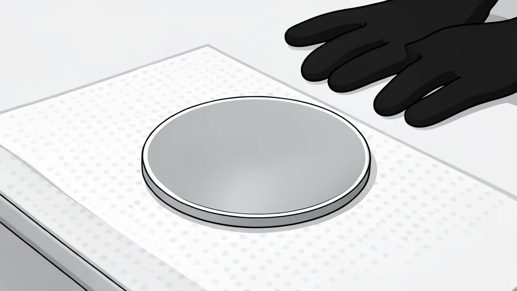 A complex silicon wafer resting on a cleanroom table