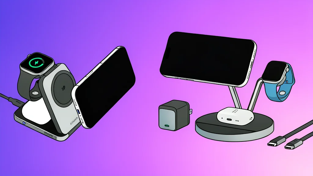 A white wireless charging pad with a smartphone resting on it