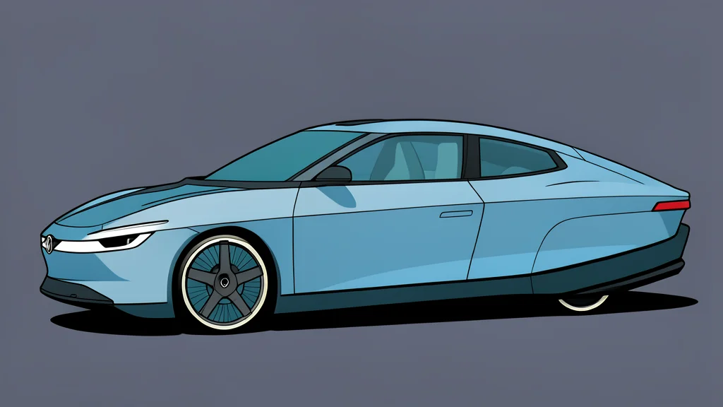 A sleek, teardrop-shaped electric vehicle prototype with smooth, flush surfaces and covered wheels, parked on a quiet road.