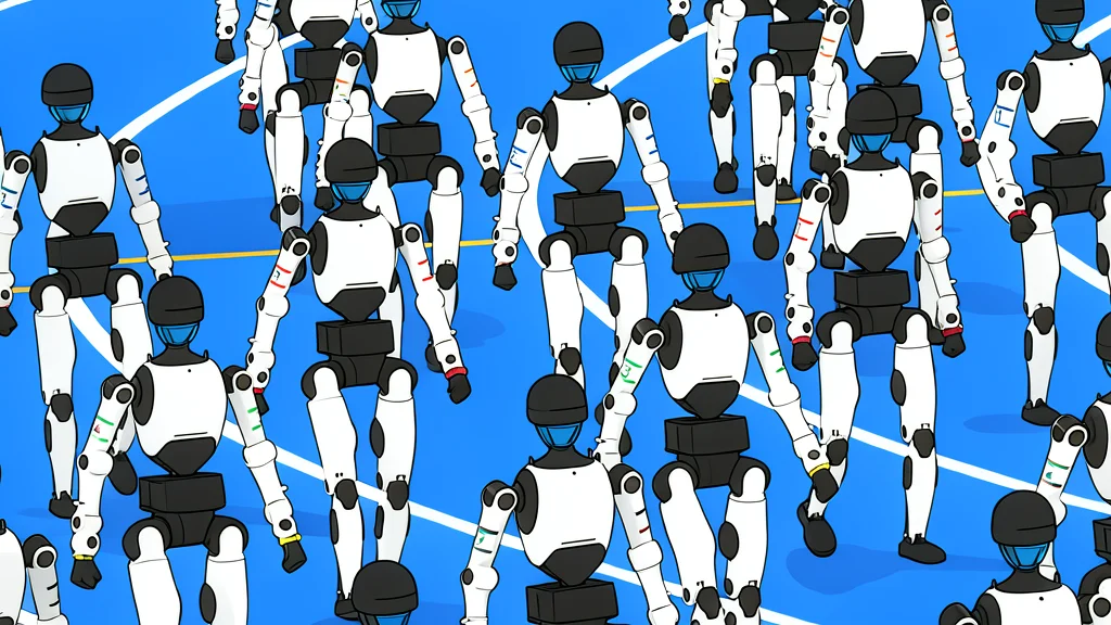 A bipedal humanoid robot standing on a running track