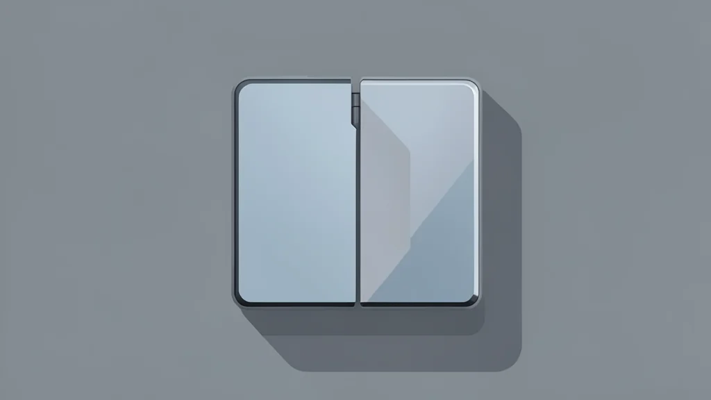 A sleek, rectangular smartphone with a flexible hinge mechanism folded in half, resting on a smooth, matte surface.