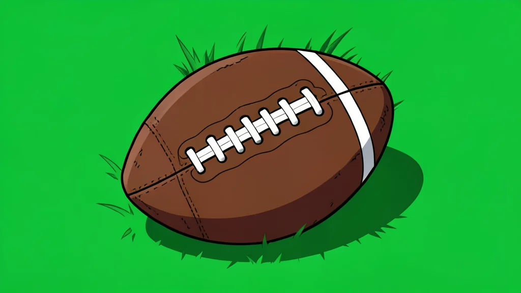 A football helmet resting on green grass