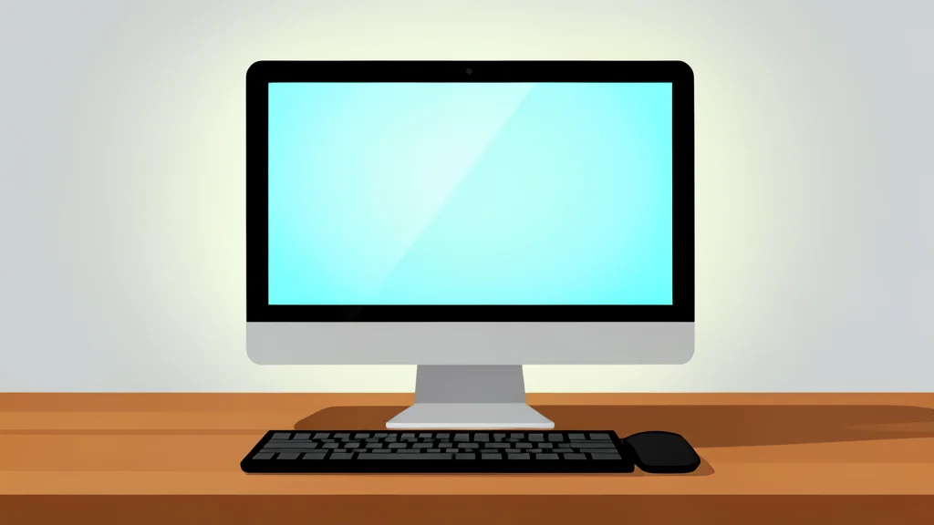 A sleek, minimalist desktop computer with a glowing screen sitting on a clean wooden desk