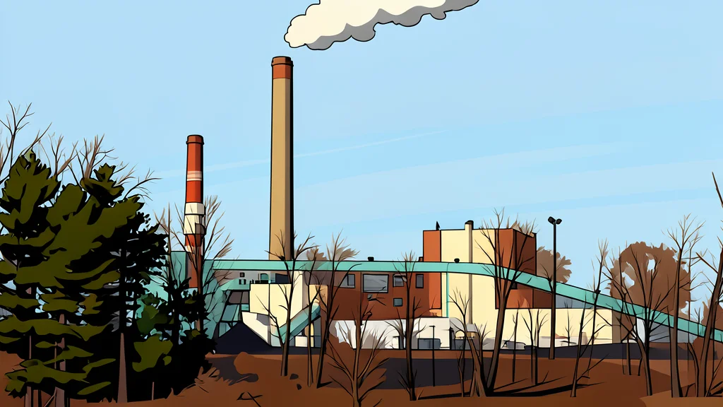 A large industrial cooling tower standing against a clear sky