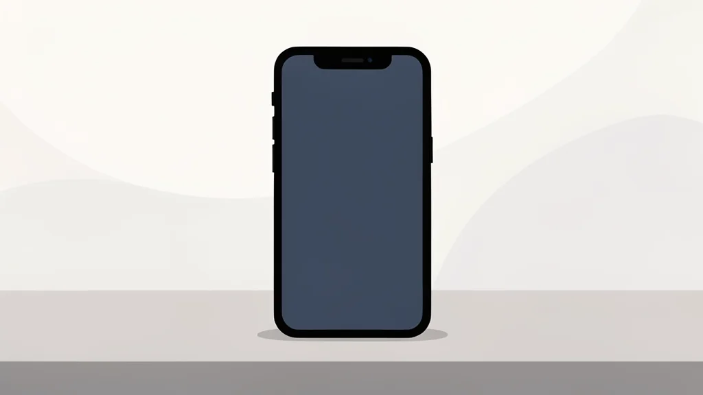 A sleek, modern smartphone standing upright on a minimalist desk surface