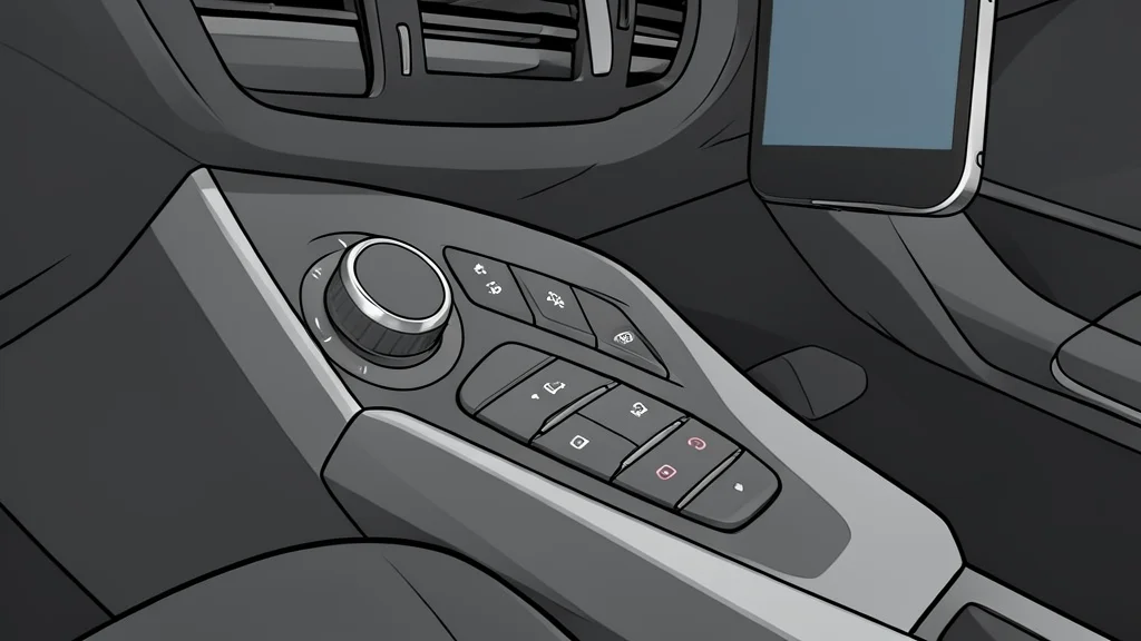 A flat vector illustration of a smartphone mounted on a car dashboard next to a steering wheel.