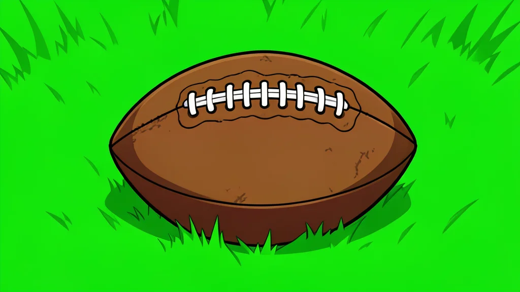 A football resting on green grass