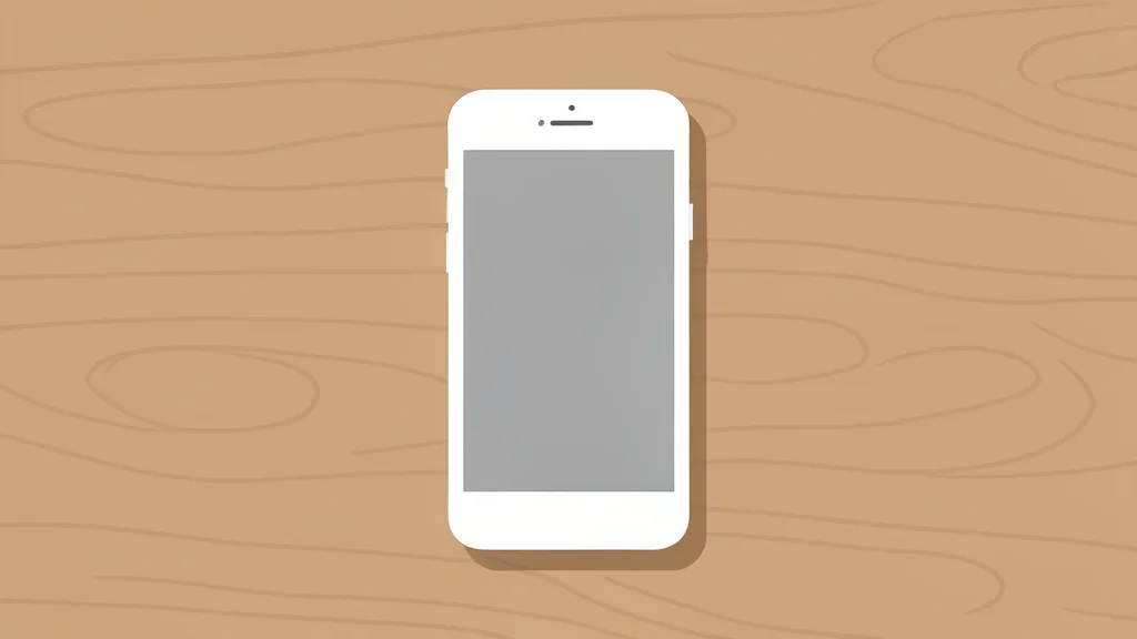 A minimalist white smartphone resting on a clean wooden desk surface