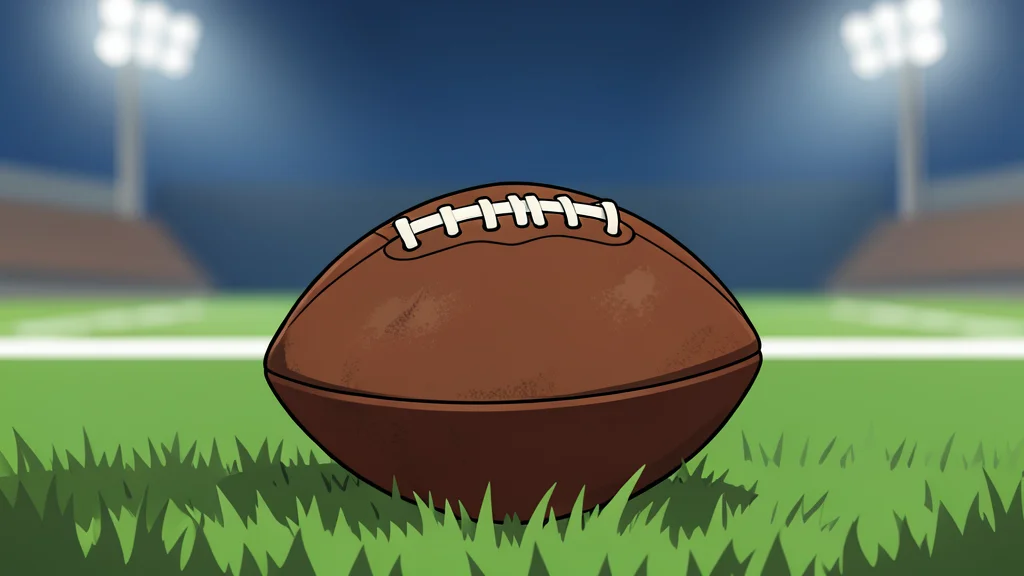 A wide-angle view of a green grass football field with white yard lines stretching toward distant goalposts under a clear sky.
