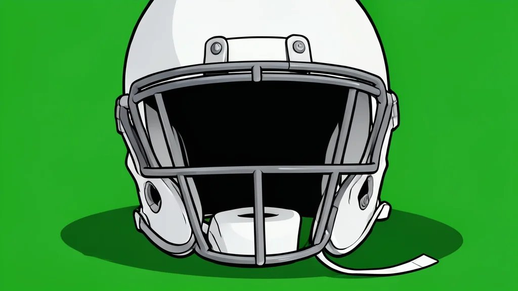 A football resting on green grass near the sideline