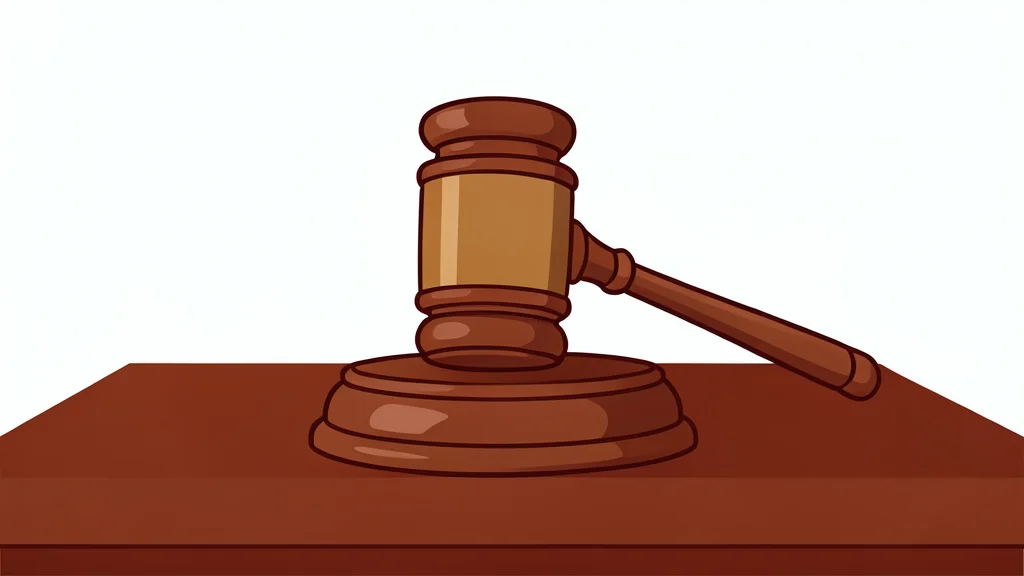 A large, ornate wooden gavel resting on a polished mahogany desk