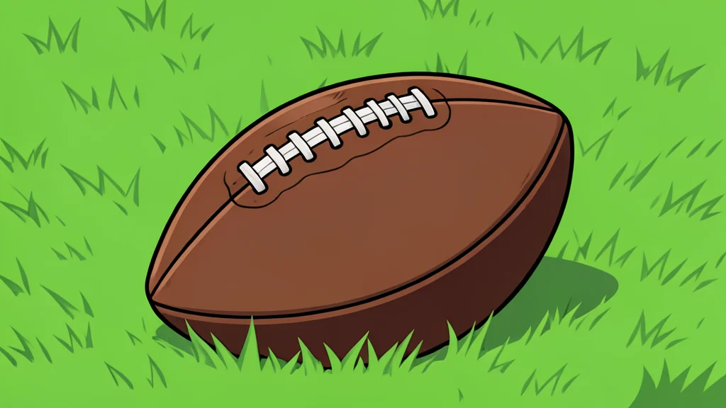 A football helmet resting on green grass