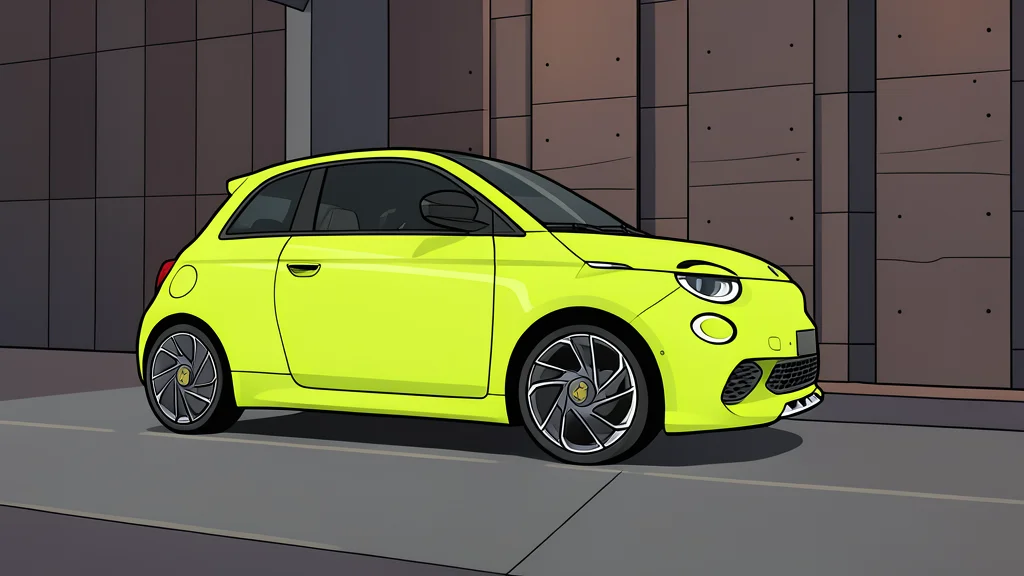 A sleek electric vehicle driving on a quiet city street with a small speaker grille visible on the rear bumper