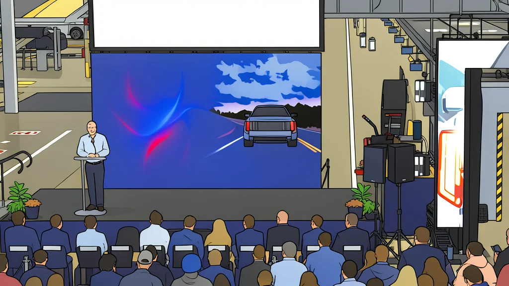 A modern automotive assembly line featuring robotic arms working on vehicle chassis in a clean, industrial setting.