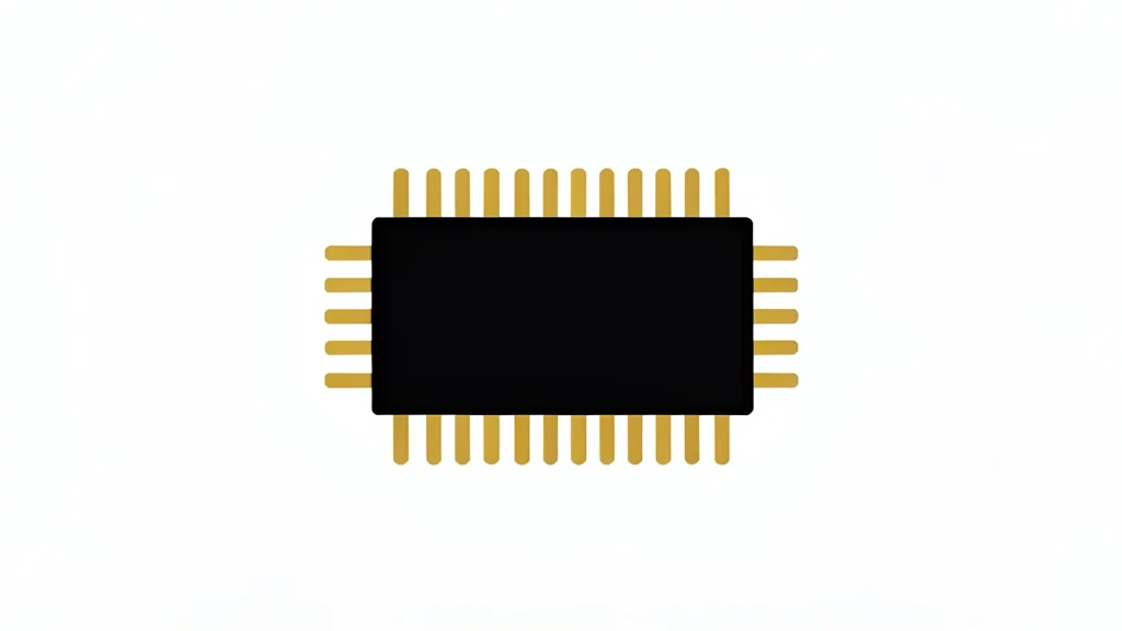 A black rectangular computer memory chip with gold contact pins resting on a clean white surface.