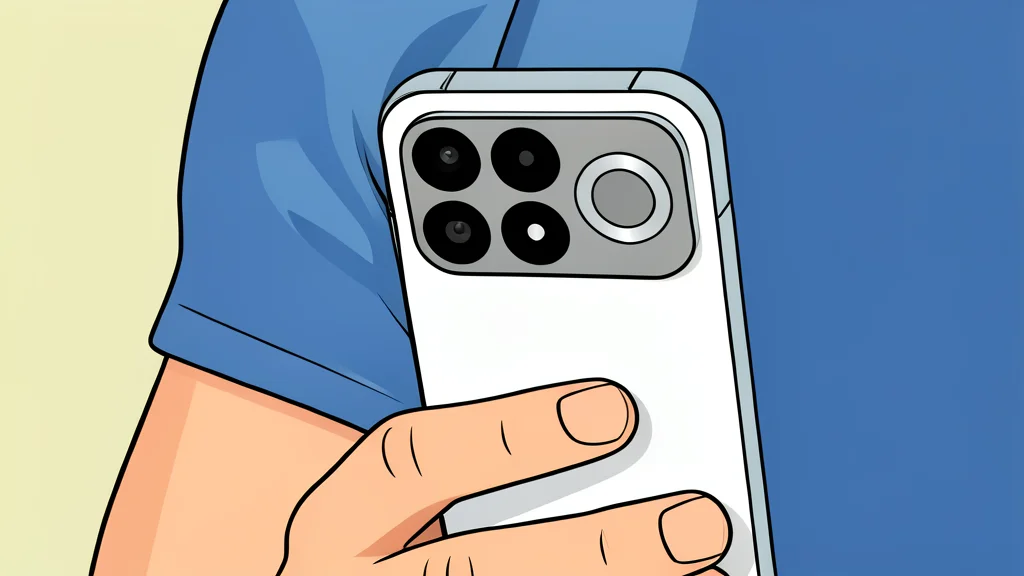 A sleek, dark rectangular smartphone lying flat on a textured surface, highlighting its glossy back panel and camera module.