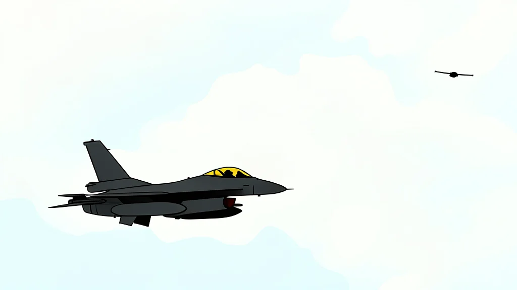 A fighter jet flying over a forested landscape at dawn