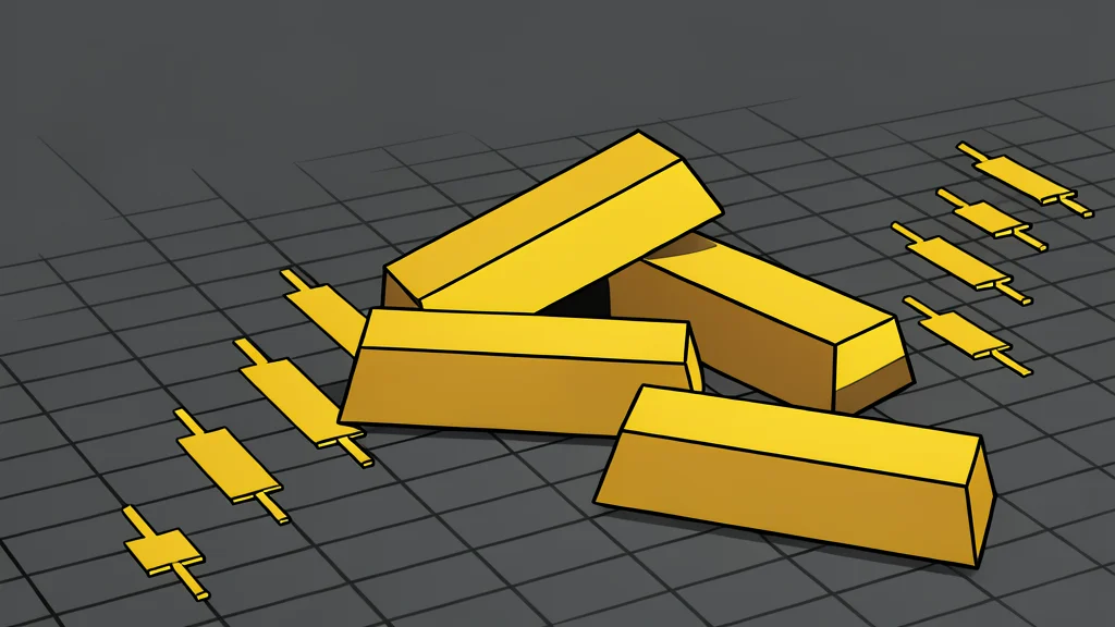 A rough, unrefined nugget of gold resting on a dark, textured surface
