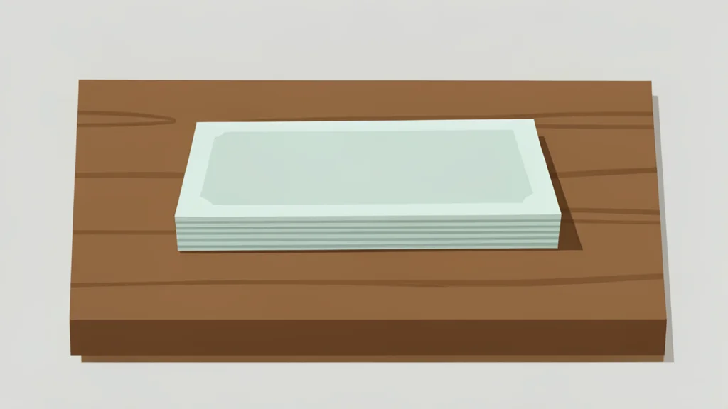 A neat stack of paper currency bills on a wooden desk