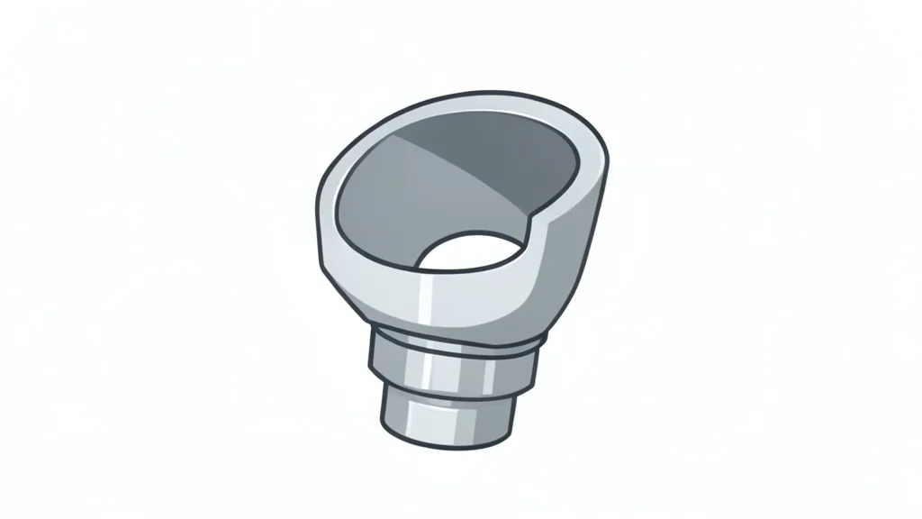 A metallic orthopedic hip implant component resting on a sterile white surface