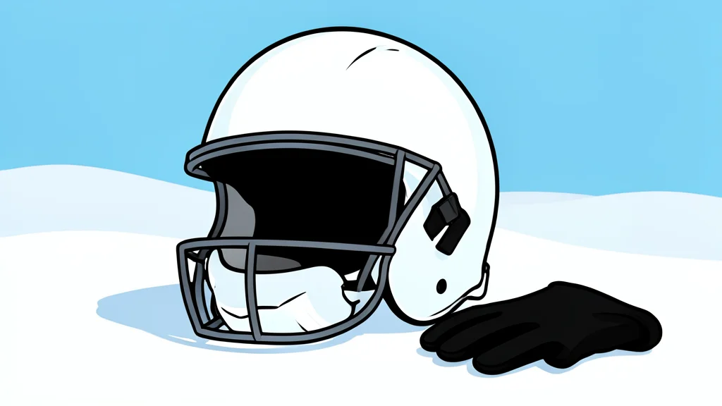 A football resting on a snowy field