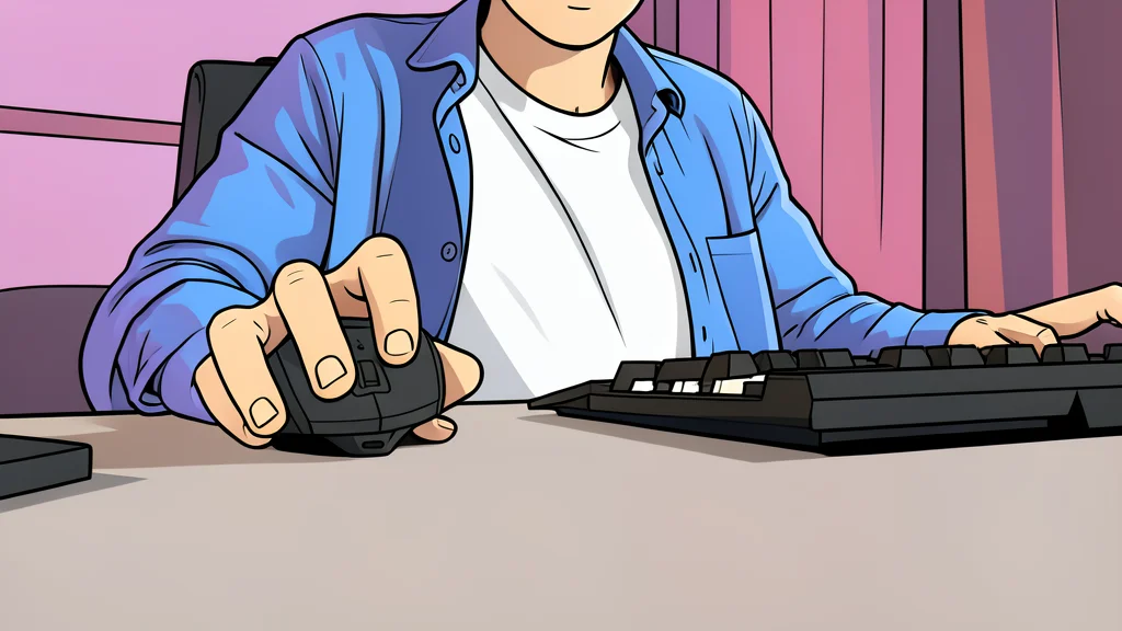 A sleek, ergonomic computer mouse resting on a textured desk mat