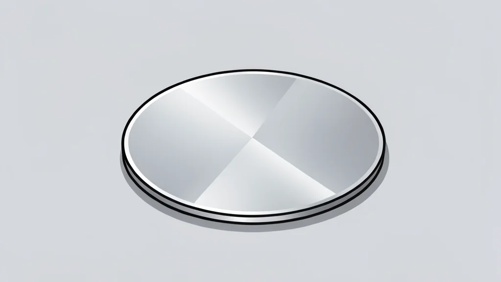 A polished silicon wafer resting on a cleanroom surface
