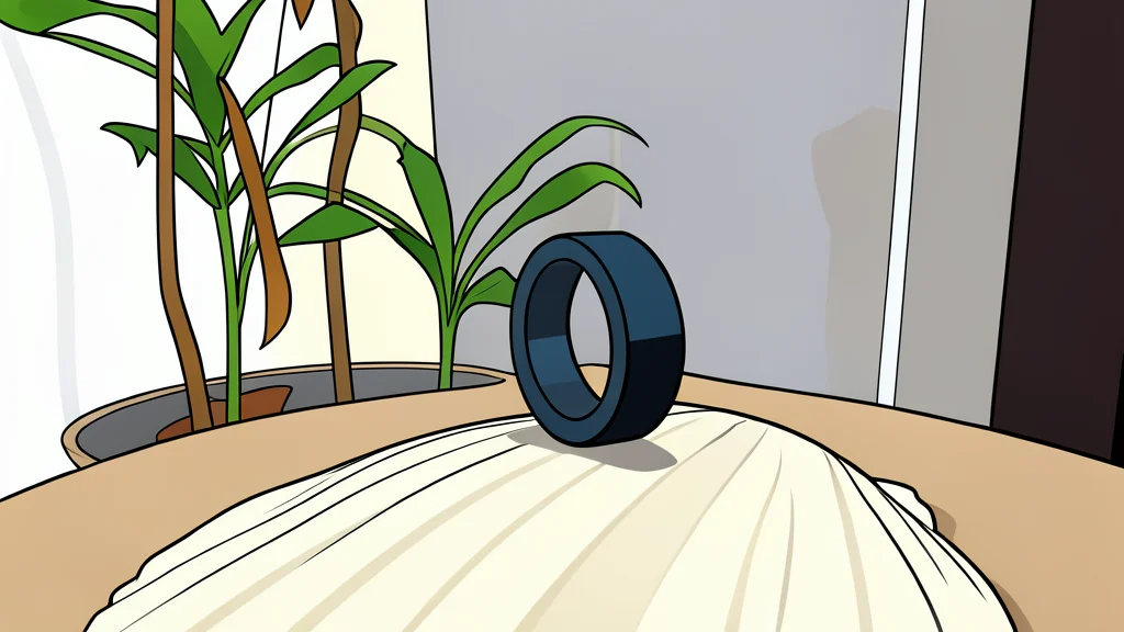 A sleek, metallic band resting on a wooden surface