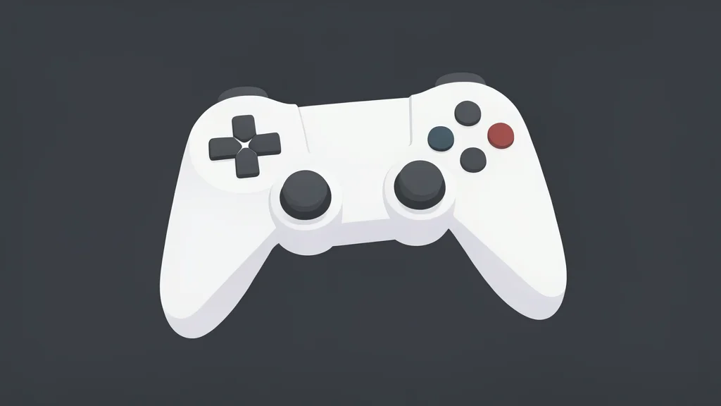 A white game controller resting on a dark surface