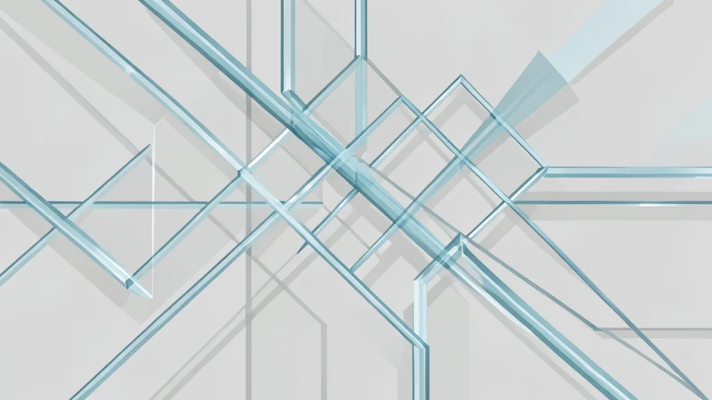 A complex network of glass optical fibers and prisms arranged in a precise geometric pattern
