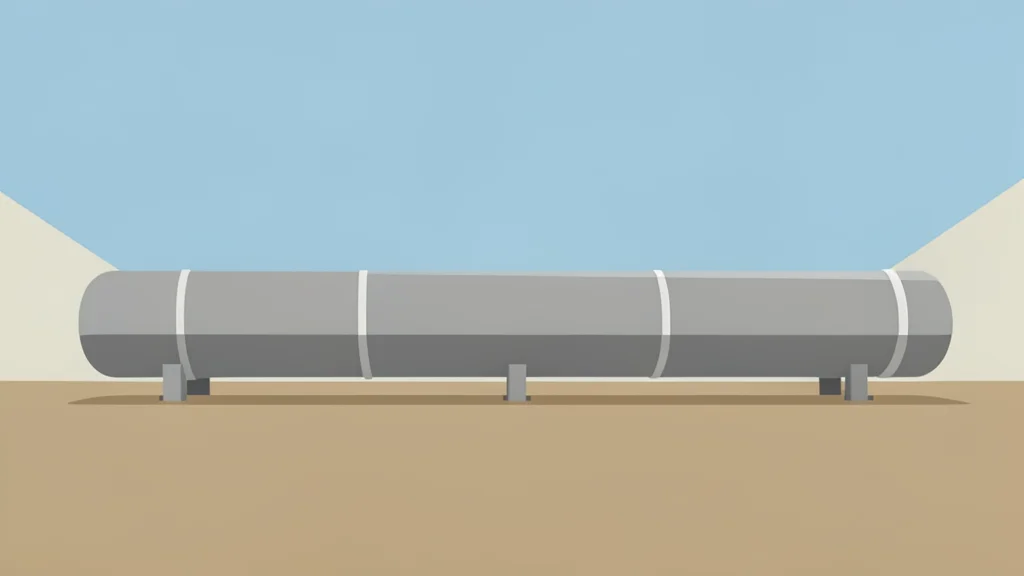 A large industrial gas pipeline stretching across a flat landscape