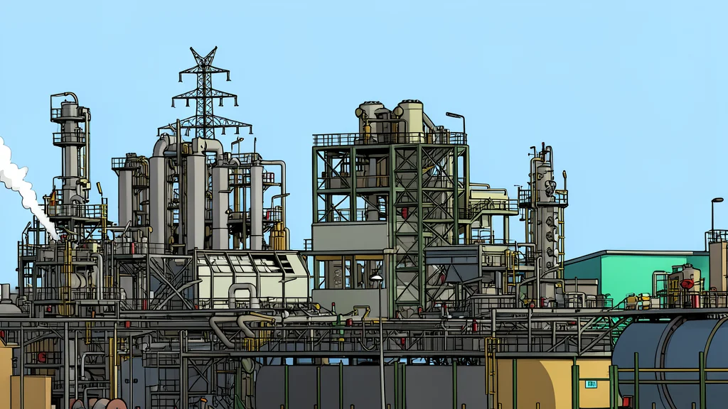 A modern industrial facility featuring large silver storage tanks and complex piping infrastructure against a clear sky.