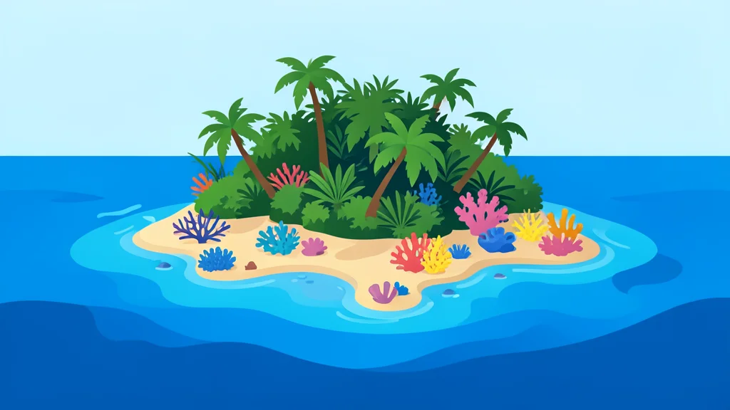 A low-lying tropical island with coral reefs and rising sea levels