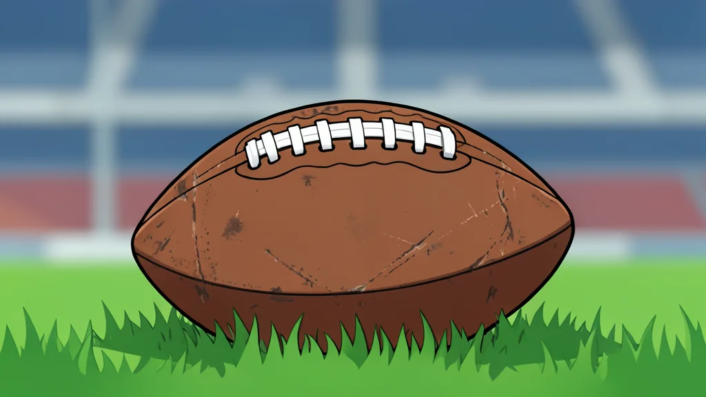 A green football field with white yard lines stretching into the distance under a clear sky