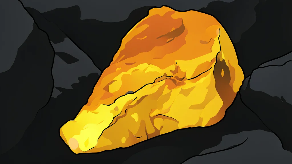 A cross-section of earth layers showing mineral deposits and geological strata
