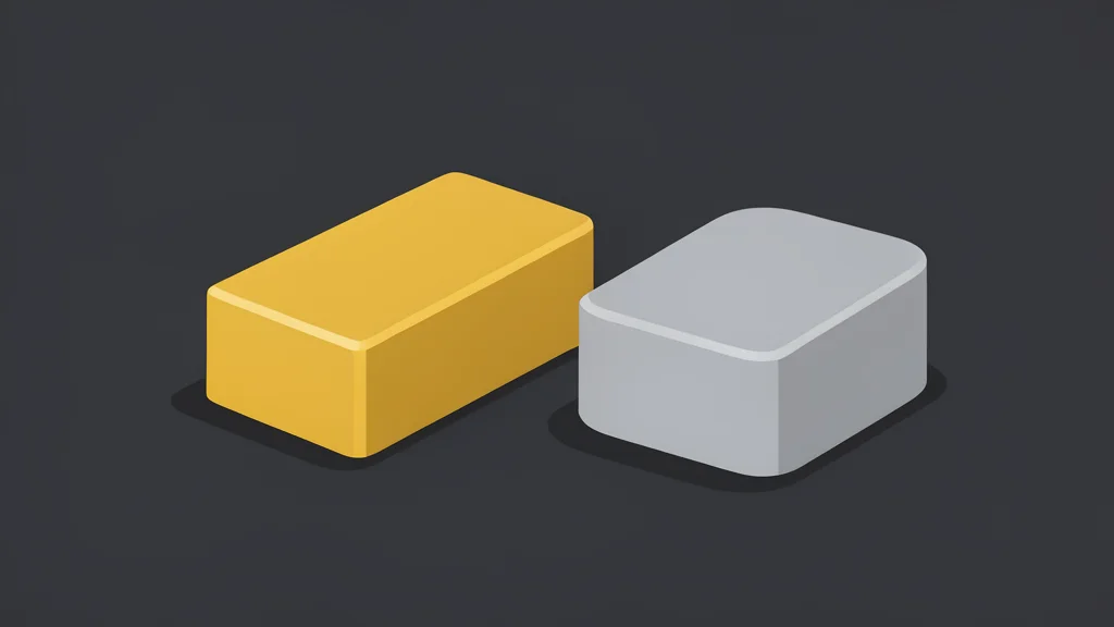 A polished gold bar and a silver ingot resting on a dark surface
