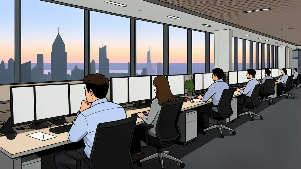 A sleek, modern server rack with blinking status lights in a dimly lit data center