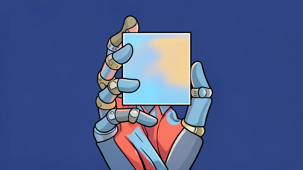 A magnifying glass hovering over a glowing, abstract neural network pattern