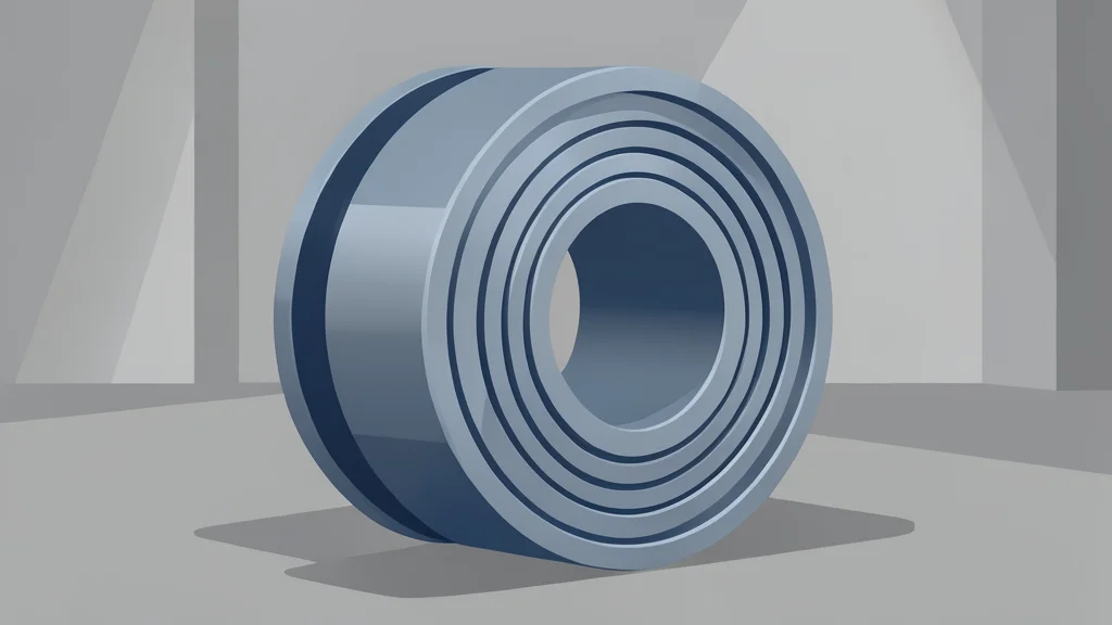 A heavy steel coil resting on a factory floor