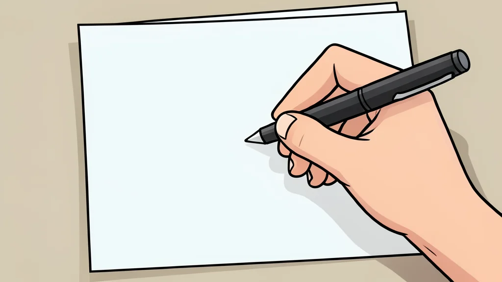 A hand holding a pen sketching a simple line drawing on a piece of paper
