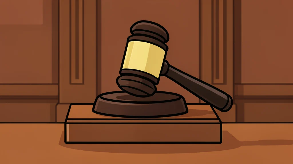 A polished wooden gavel resting on a circular sound block, symbolizing legal judgment and authority.