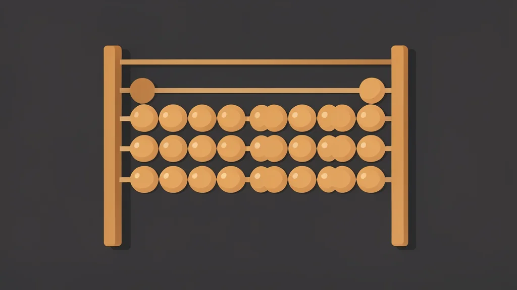 A traditional Japanese abacus with wooden beads resting on a dark desk surface
