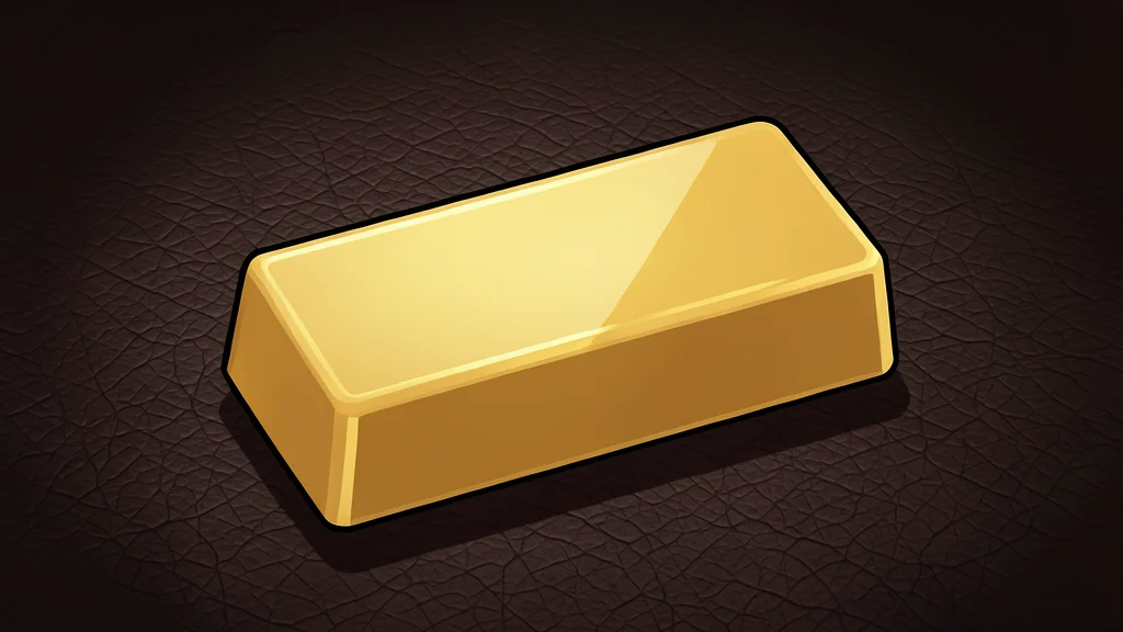 A stack of government bond certificates resting on a wooden desk next to a small ingot of gold
