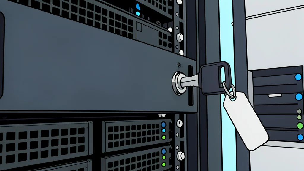A server rack with blinking status lights