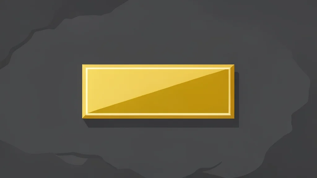 A single, polished gold bar resting on a dark, textured surface.