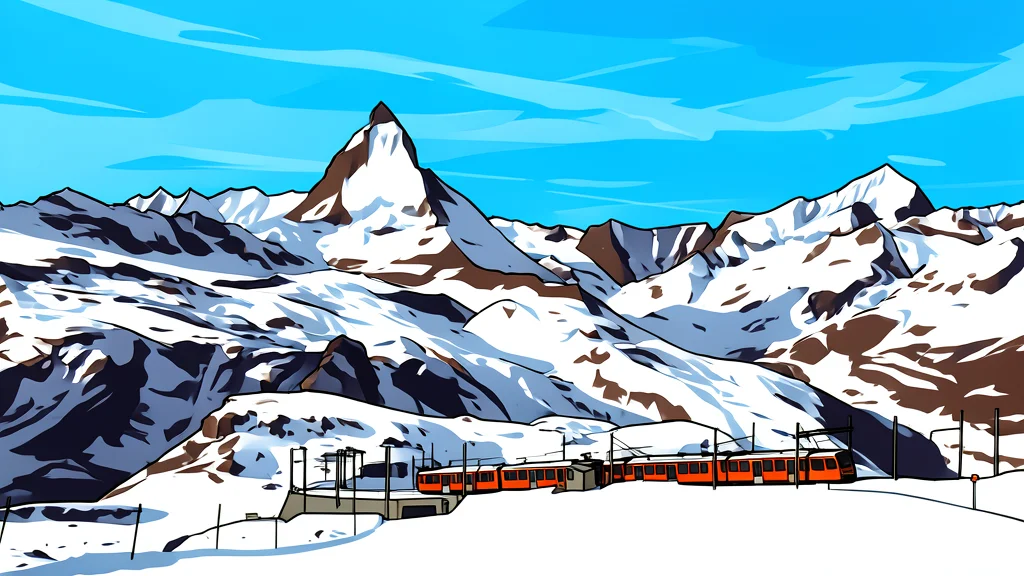 A long, silver metallic pipeline stretching across a rugged alpine landscape